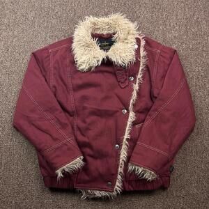 STS Ranchwear Faux Fur Lined Hally Rose Jacket Collared w/ Buckle Accents Sz S